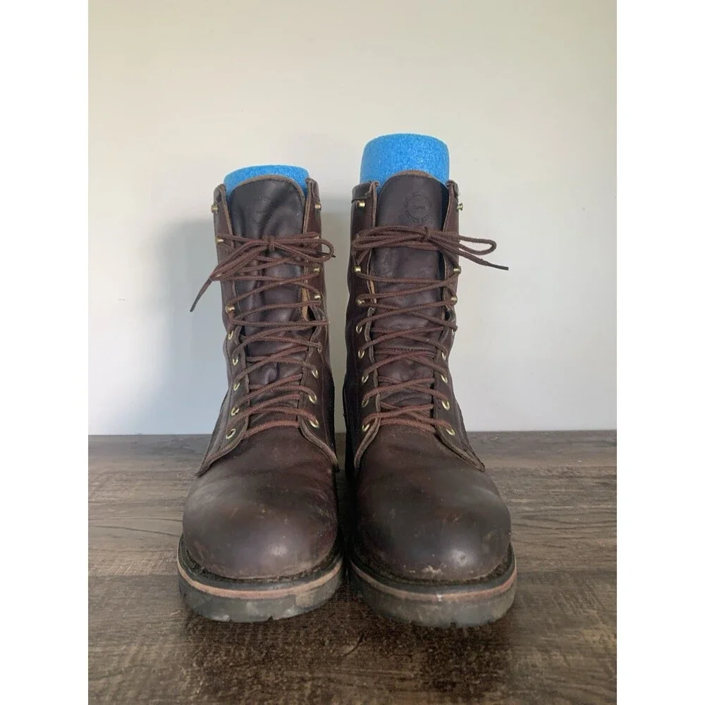 VTG Filson Highlander Brown Leather Hunting Boots Vibram Soles Made USA 9 D